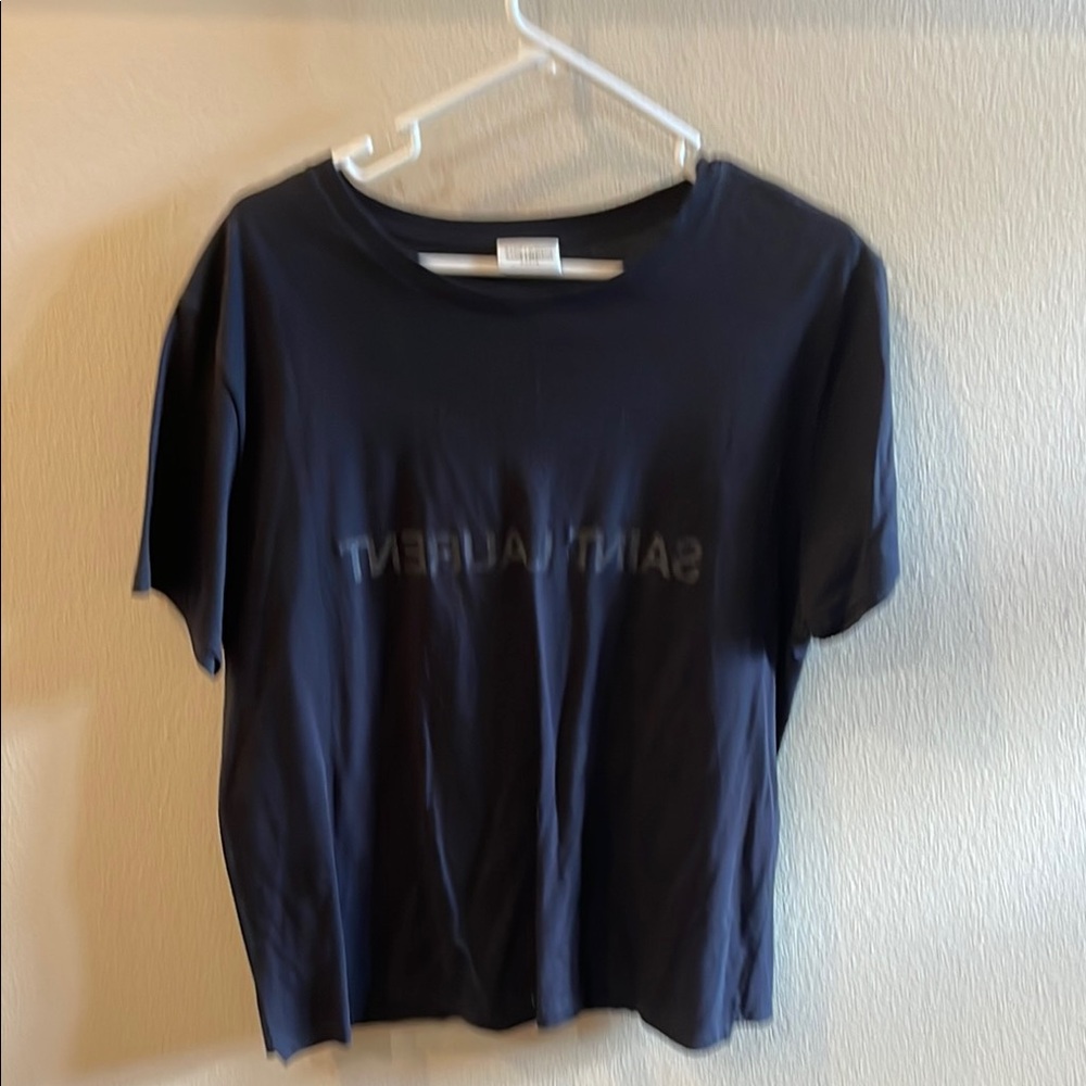 Saint Laurent Blue Short Sleeve Tee